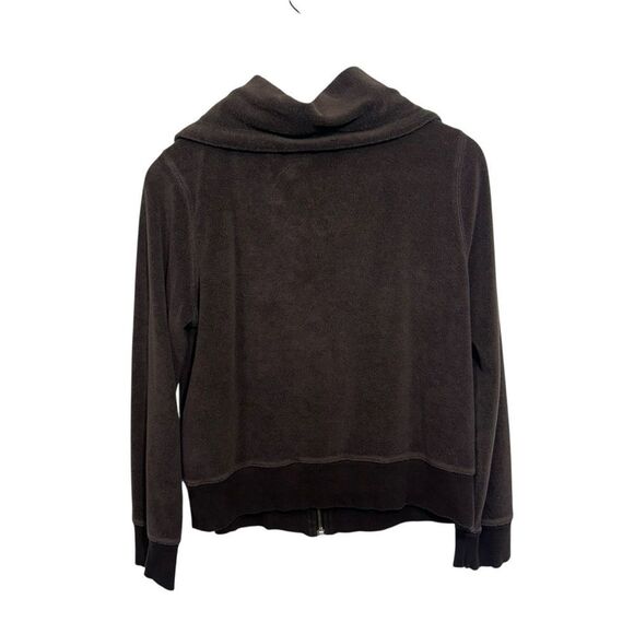 Vintage Y2K Michael Kors Chocolate Brown Terry Full Zip Up Sweater, M - Picture 5 of 12
